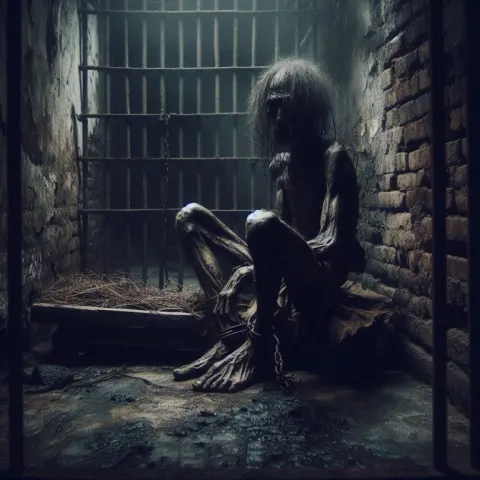Lonely Prisoner in Dark Fantasy Setting
