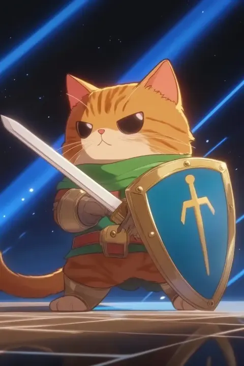 Cat Knight with CRT Sword