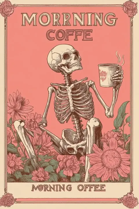 Vintage Tarot Skeleton Design