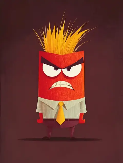 Angry Character in Disney Style