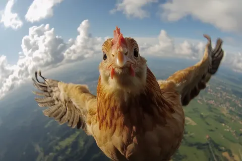 Skydiving Chicken Selfie
