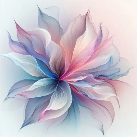 Ethereal Pastel Abstract Flower With Flowing Petals