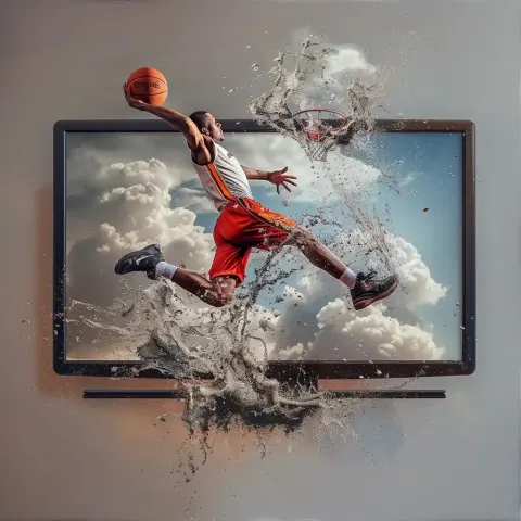 Jumping Basketball Player Illustration