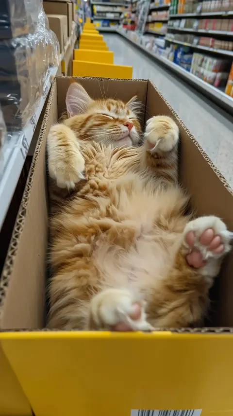 Ginger Tabby in Box