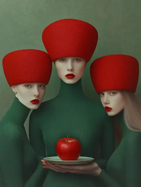 Surrealist Women with Apples