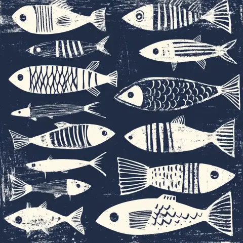 Scandinavian Fish Folk Art