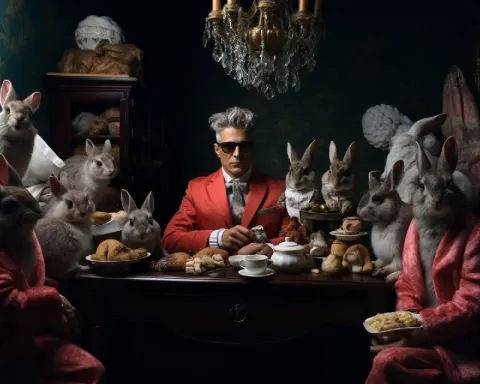 Dolce Gabbana Ad in Dark Beige and Azure Style