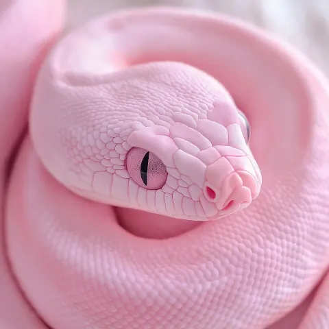 Plush Pink Snake Close-Up