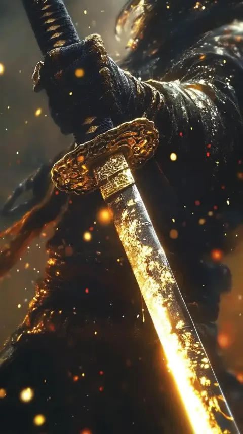 Golden Japanese Sword Star