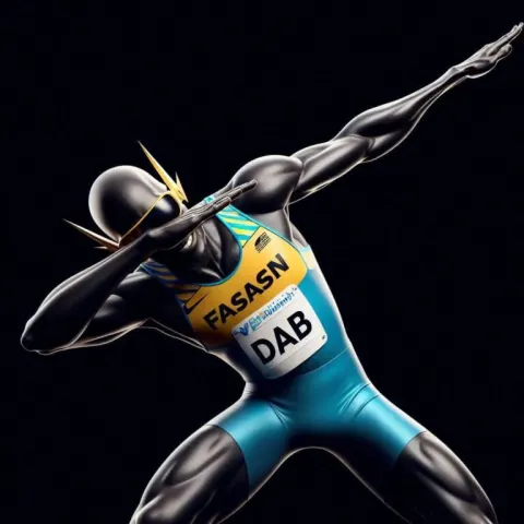 Caribbean Runner Athlete in Dab Pose Sporty CGI