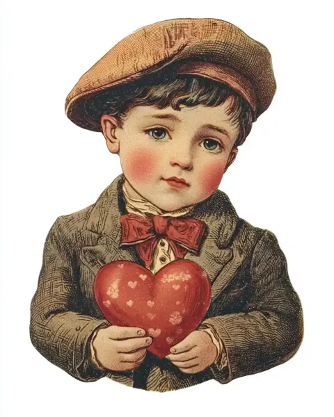 Vintage Valentine Thief Illustration