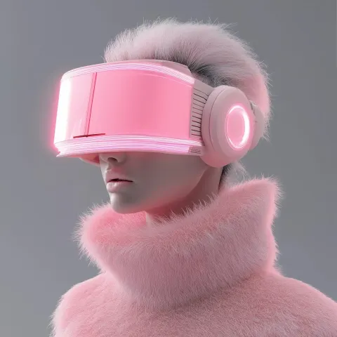 3D Cyberpunk Pink Visor