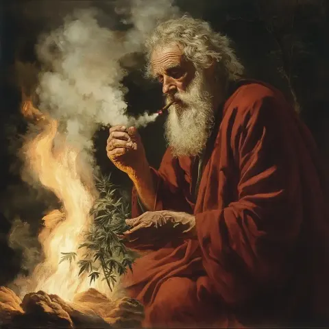 Moses with Joint by Bush
