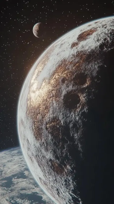 Detailed Planet with Moons