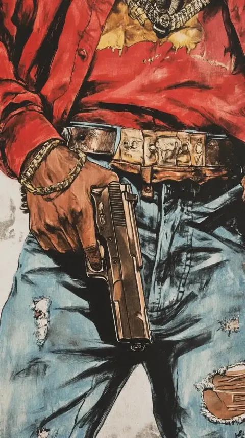 Hip-Hop Pistol Waistband Illustration