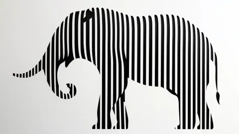 Minimalist Elephant Silhouette Lines