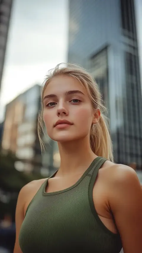 Blonde Woman in City