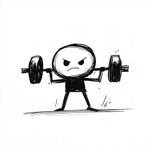 Stickman Weightlifting Illustration