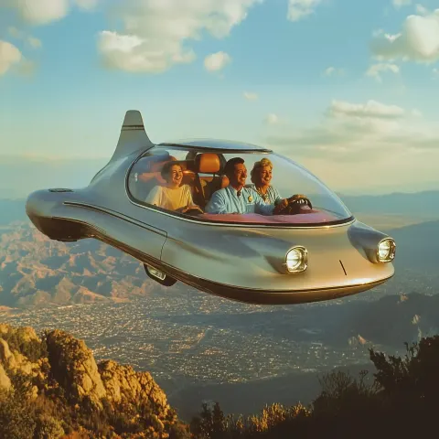 90s Futuristic Flying Car
