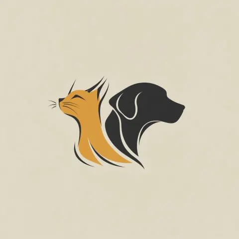 2D Vector Dog and Cat Logo