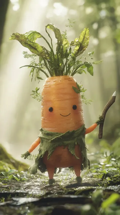 Mischievous Carrot Adventurer Illustration