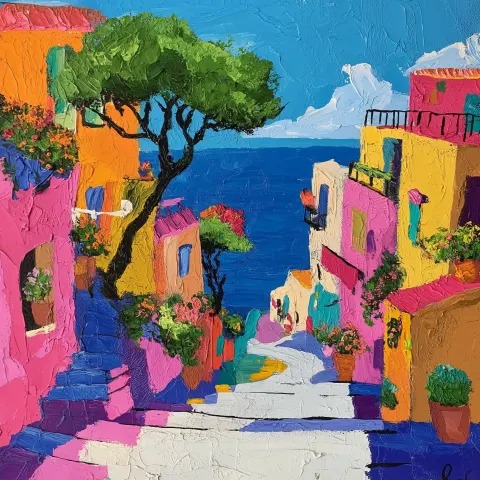 Acrylic Mediterranean Color Splash