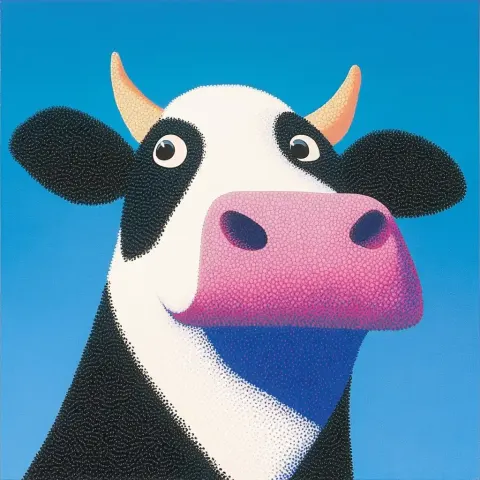 Cow Illustration with Smile