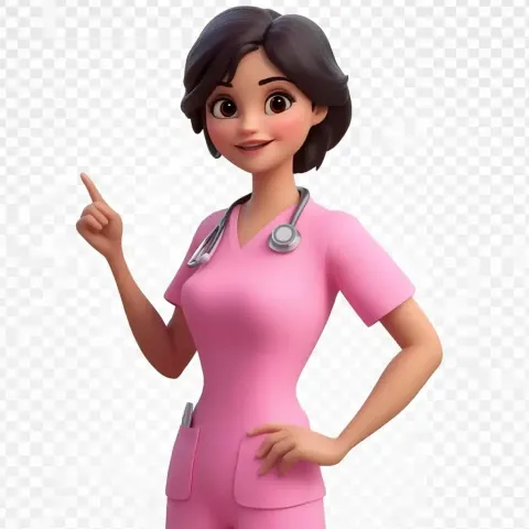 3D Nurse in Scrubs