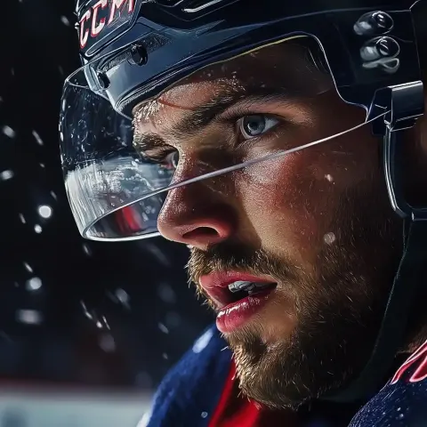 Photorealistic Hockey Action Close-Up
