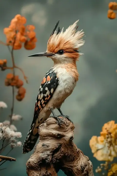 Retro 3D Hoopoe Sign