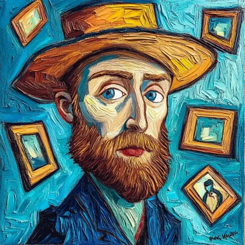 Van Gogh Caricature Juggling Frames