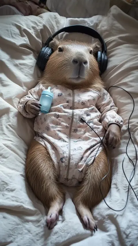 Capybara in Pajamas Portrait