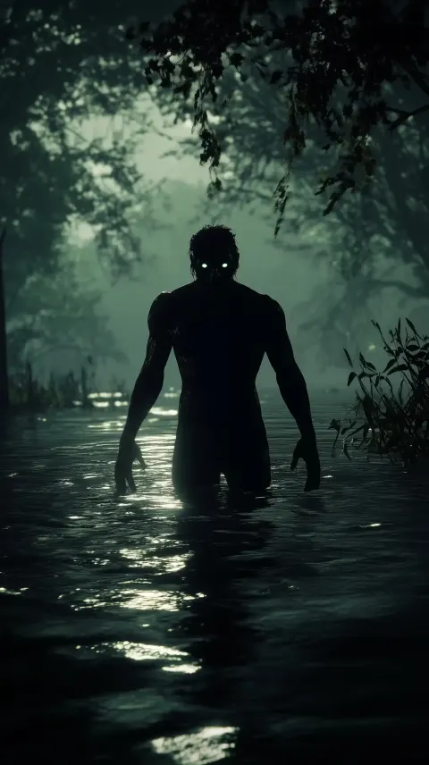 Monstrous Silhouette by River