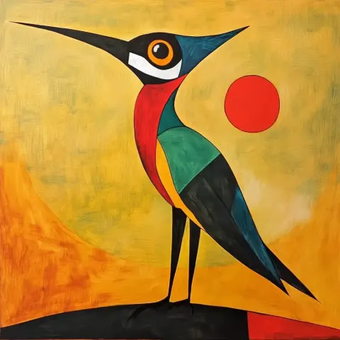 Abstract Cubist Lac Bird