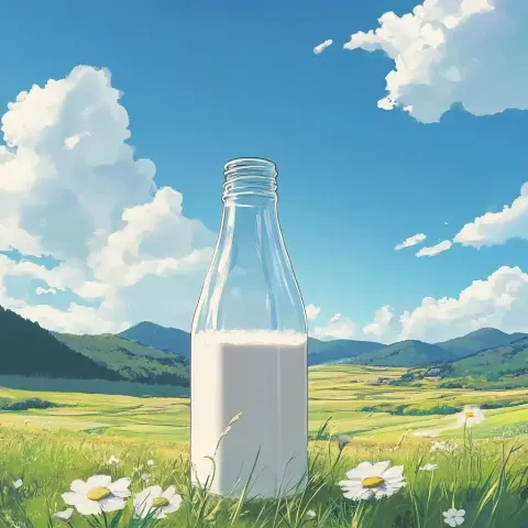 Anime Milk Bottle Illustration