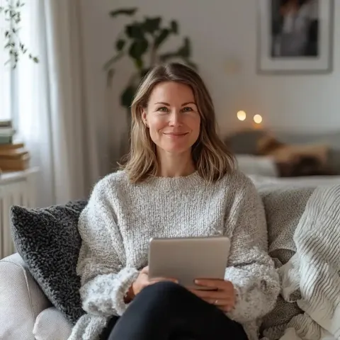 Scandinavian Woman on Sofa