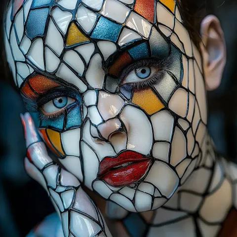 Defiant Figure in Baroque Mask