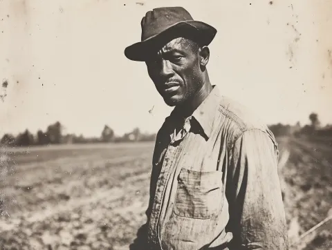 Faded Photograph of Farmer