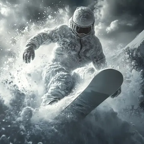 Snowboarder Sculpture in Action