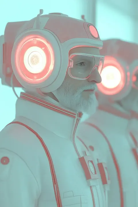 Retro Sci-Fi Cyborgs Desert