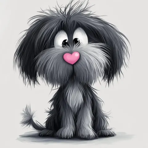 Cartoon Dog with Heart