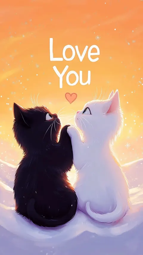 Cute Cats in Sunset