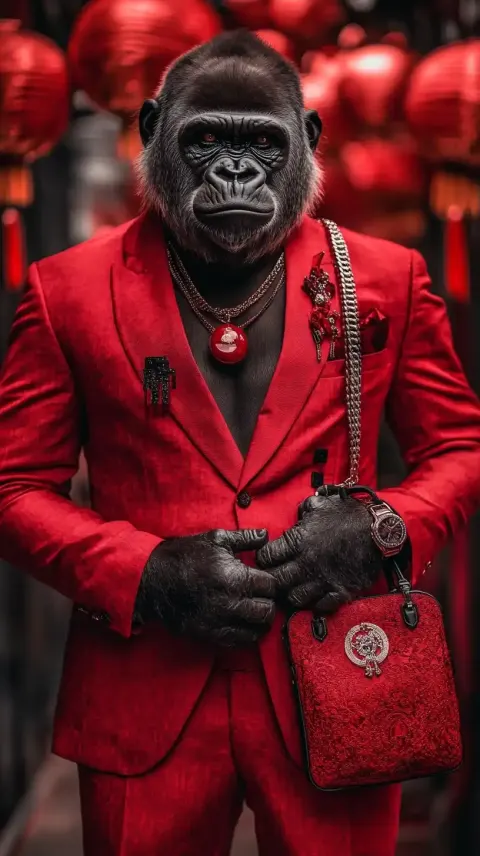 Gorilla in Suit Celebration