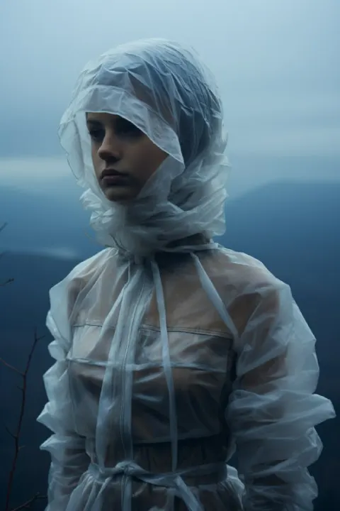 Girl in White Before Plastic Wrap Theatrical Photo