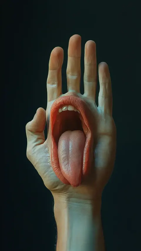 Realistic Tongue in Palm