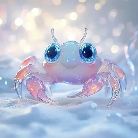 Stained Glass Baby Crab