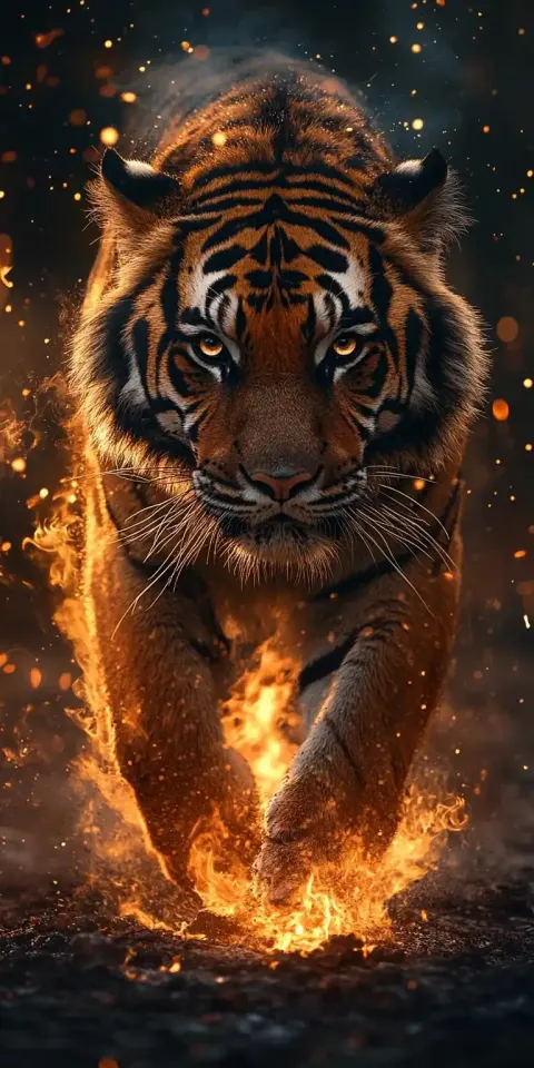 Tiger Firewalking Wallpaper