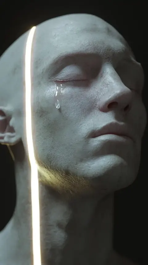 Somber Figure in Light