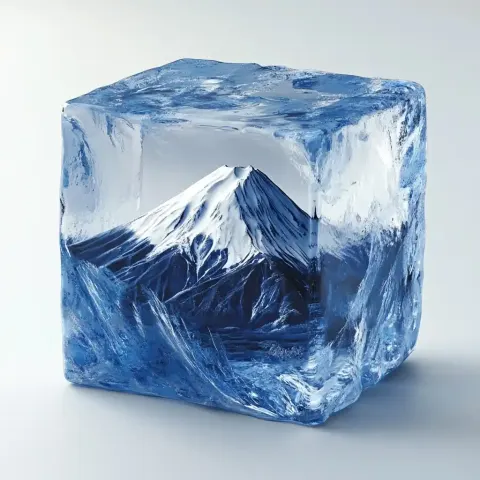 Klein Blue Ice Cube with Fuji