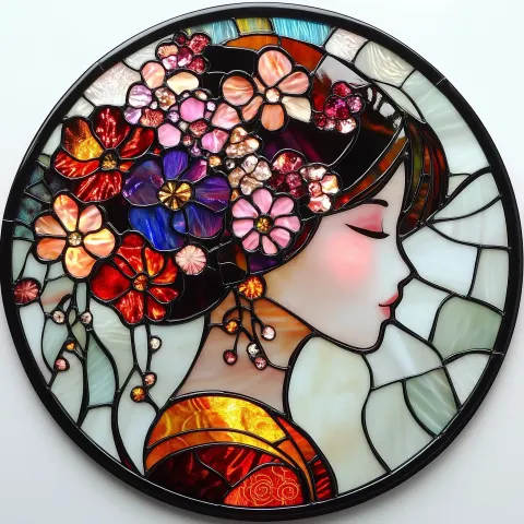 Stained Glass Kimono Blossom